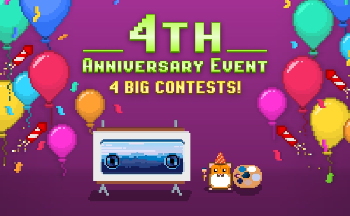 Hamster is holding a Birthday Party! RollerCoin 4th Anniversary